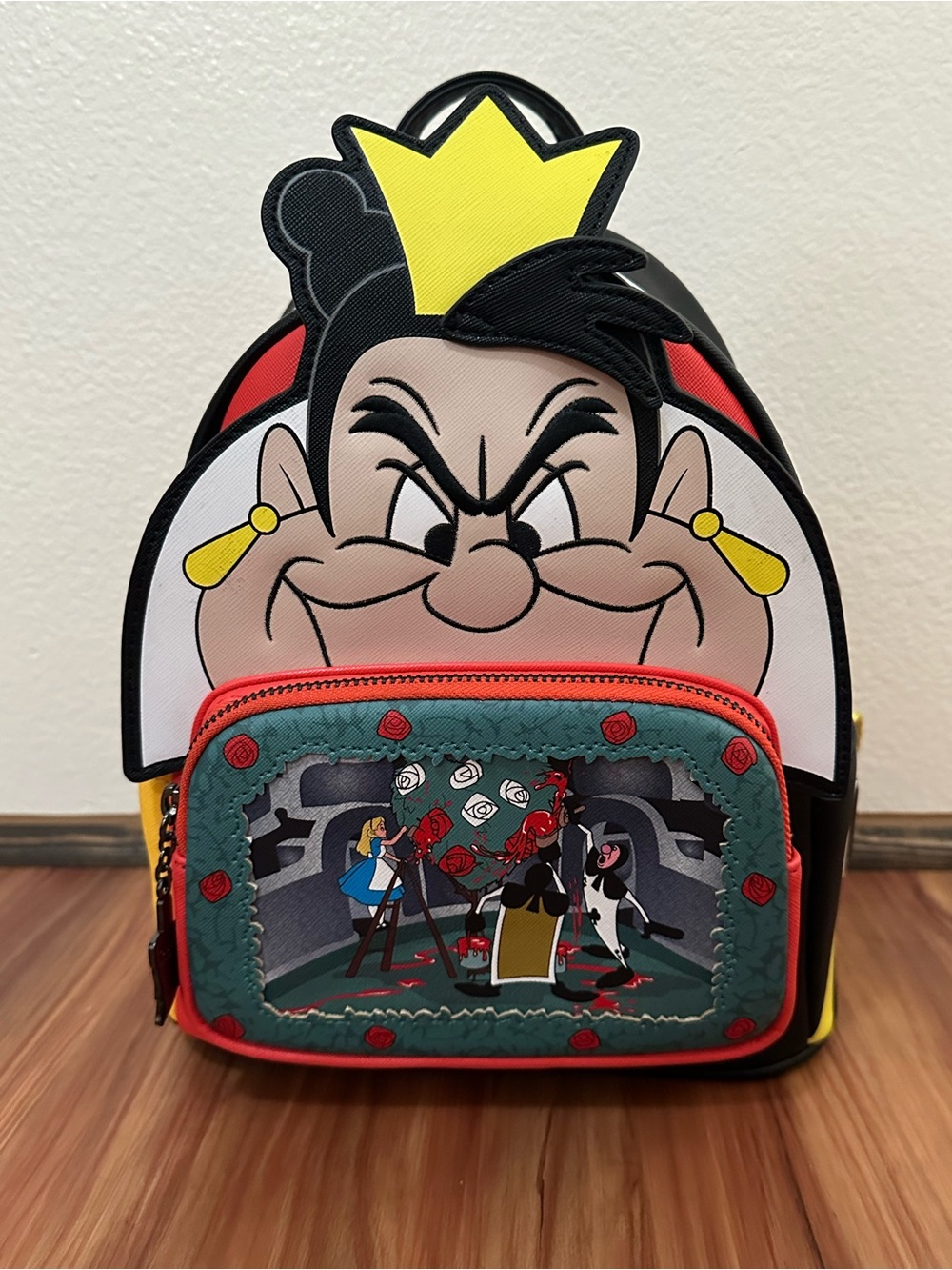 NWT Loungefly Disney Alice in Wonderland Queen of Hearts Cosplay Backpack